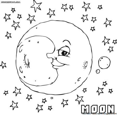 Полумесяц раскраска для детей