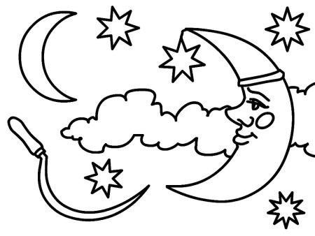 Трафарет Луны на новый год