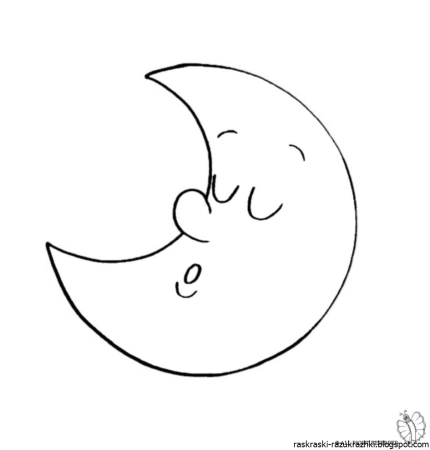 Луна раскраска для детей
