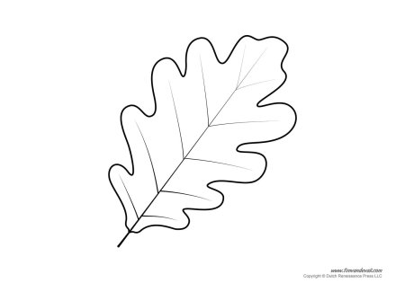 Дубовый лист трафарет
