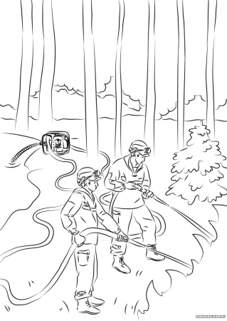 Раскраска пожар в лесу для детей