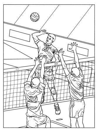 Раскраска на тему волейбол