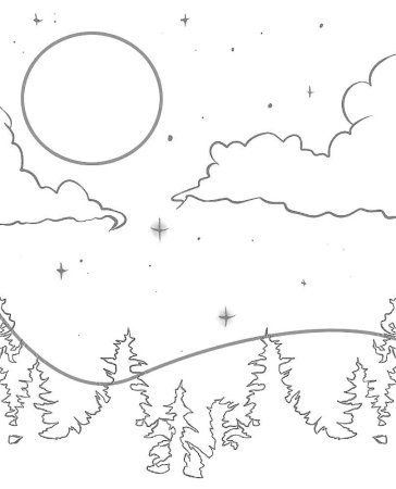 Раскраска ночь