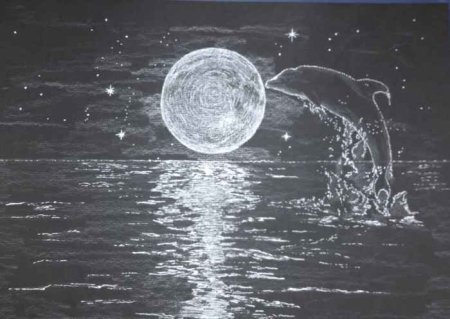 Лунный пейзаж карандашом