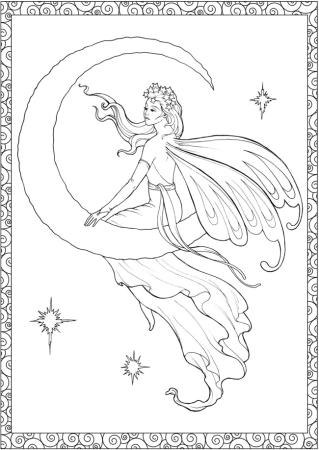 Раскраска Лунная Фея
