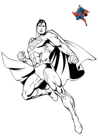 Супермен шаблон раскраска