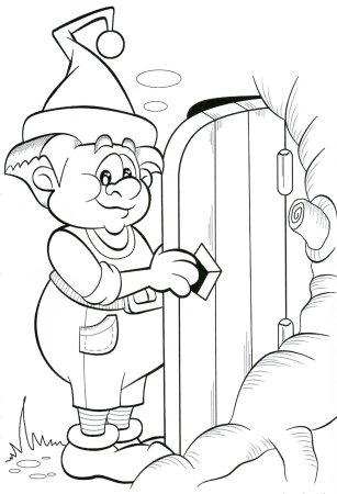 Гном весельчак из Белоснежки раскраска
