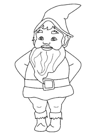 Гном раскраска