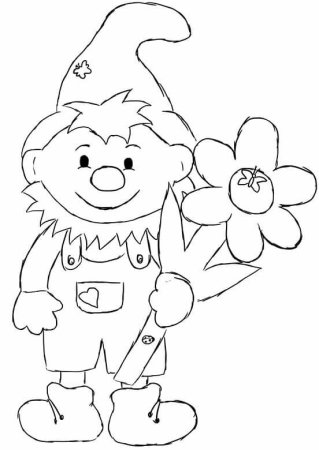 Гном весельчак из Белоснежки раскраска