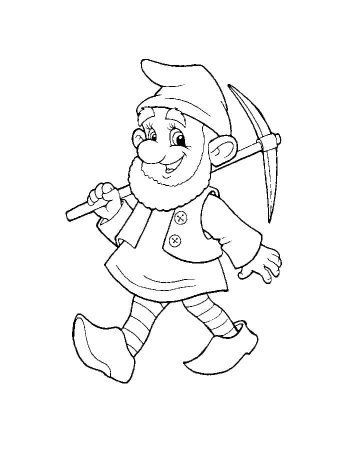 Гномик раскраска для детей