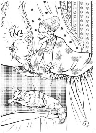 Раскраска госпожа Метелица братья Гримм