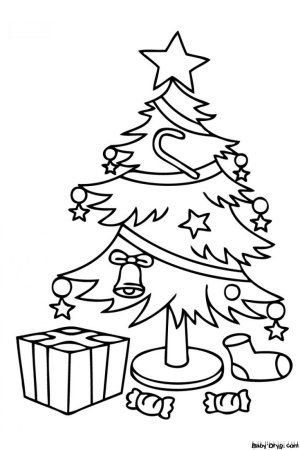 Елка раскраска