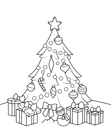 Раскраска елка Новогодняя