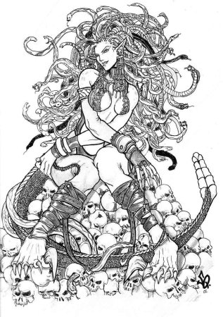 Горгона раскраска для детей