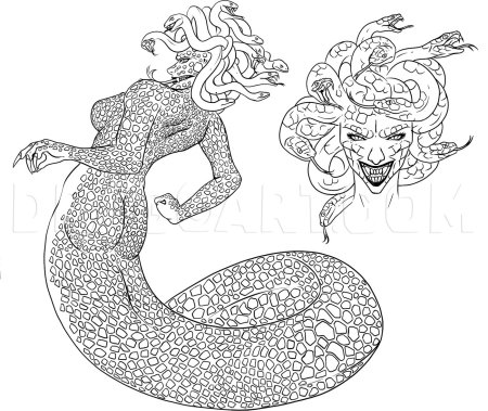 Горгона раскраска для детей
