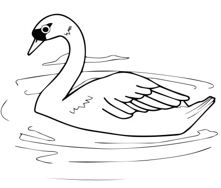 Лебедь для раскрашивания детям