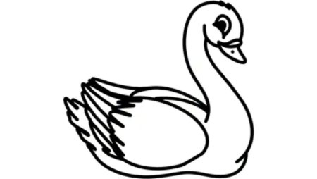 Лебедь раскраска