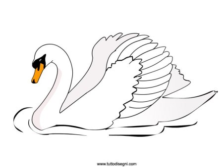 Трафарет лебедя для детей