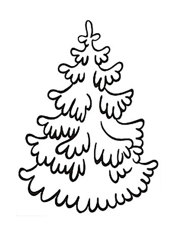 Ель раскраска для детей