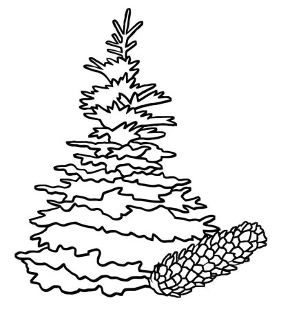 Елка в лесу раскраска для детей