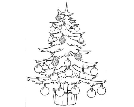 Ель раскраска