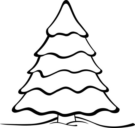 Деревья в снегу раскраска