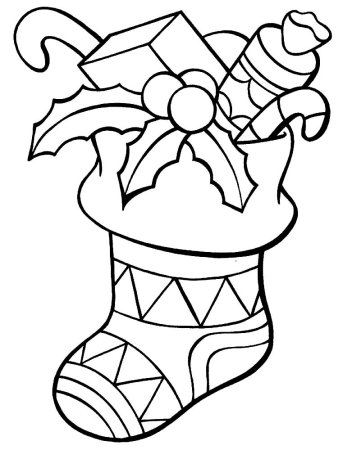 Новогодний сапожок трафарет