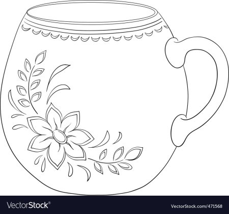 Раскраска чайный сервиз Гжель