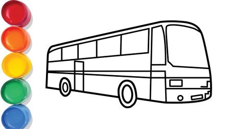 Раскраска автобус для детей 3-4 лет