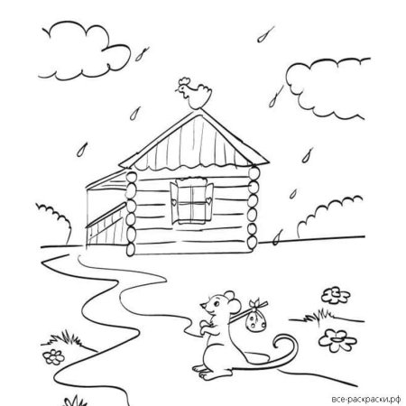 Сказка Теремок раскраска для малышей