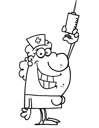 Раскраска медсестра для детей