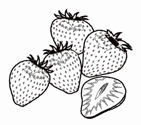Клубника раскраска для детей