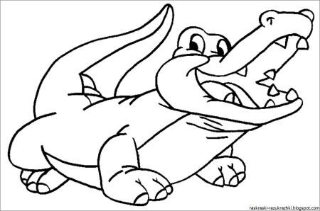 Раскраска крокодил Крокид