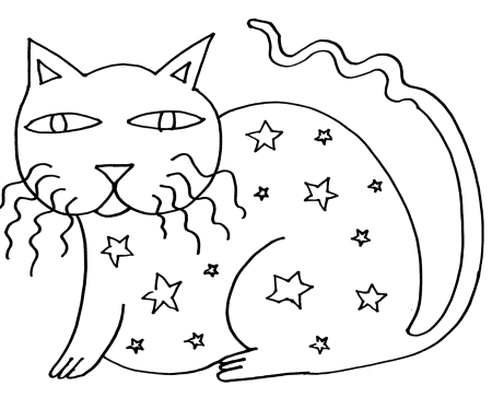 Cartoon Cat раскраска