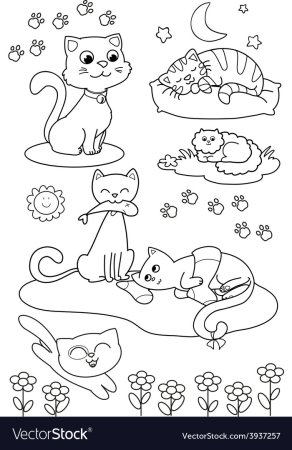Cartoon Cat раскраска