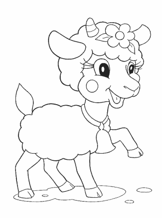 Раскраска для малышей козленок маленький