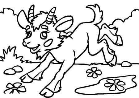 Козлёнок раскраска для детей