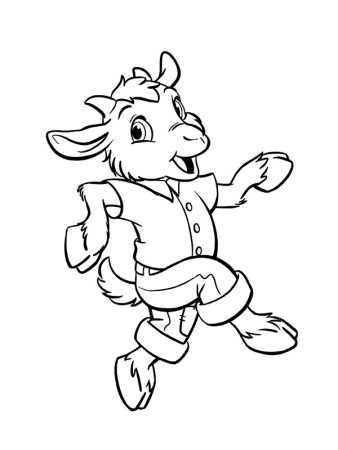 Раскраска коза с козленками