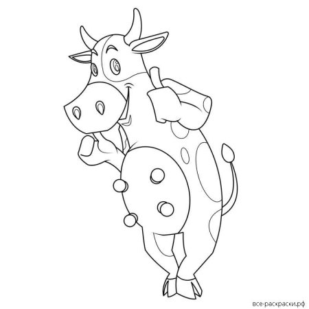Корова раскраска для детей