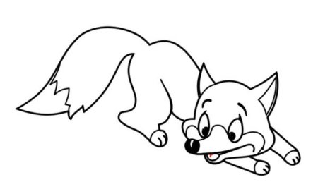 Лиса раскраска для детей