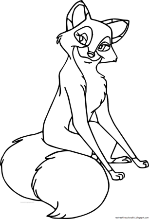 Лисичка раскраска для детей