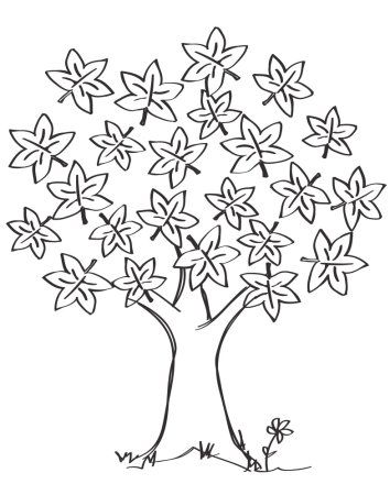 Лист березы раскраска