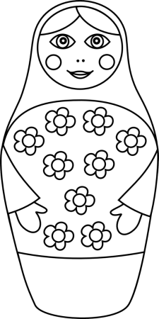 Матрешка раскраска для детей
