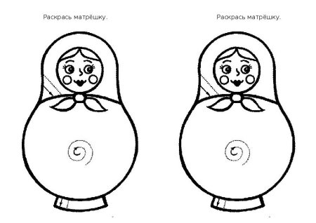 Матрешка раскраска для детей