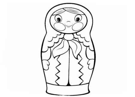 Раскраска матрёшка для детей 2-3 лет