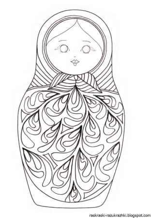 Матрешка Полхов Майдан раскраска