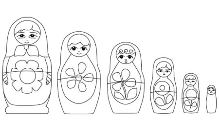 Раскраска Матрешка