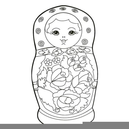 Семеновская Матрешка разукрашка
