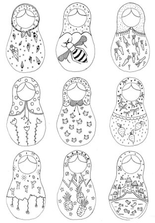 Загорская Сергиево-Посадская матрёшка раскраска
