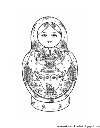 Матрешка трафарет